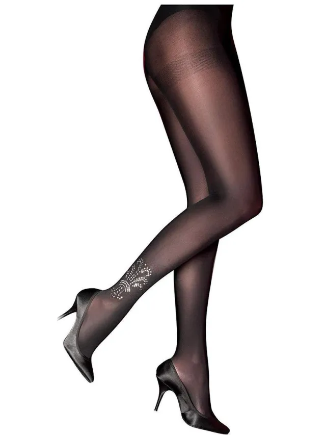 Pretty Polly Embellished Detail 80 grote maat panty Zwart - 46/48 - Zwart