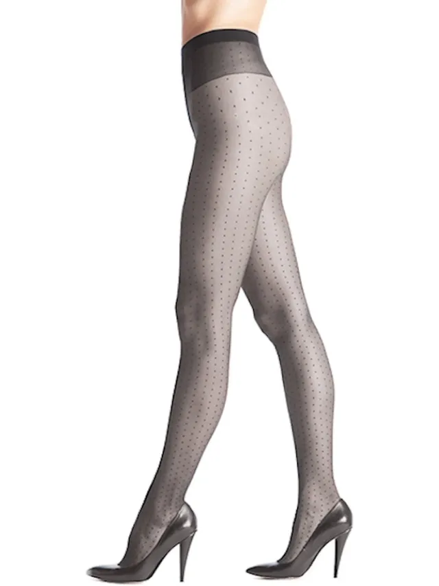 Oroblu 20 den panty Adelle polka dots maat S grey 12 grijs