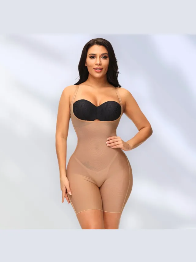 Wow Peach Seamless Slimming Bodysuit - Body Shaper - Shapewear - Corrigerende Body - Work out - Afslank - Nude - Medium