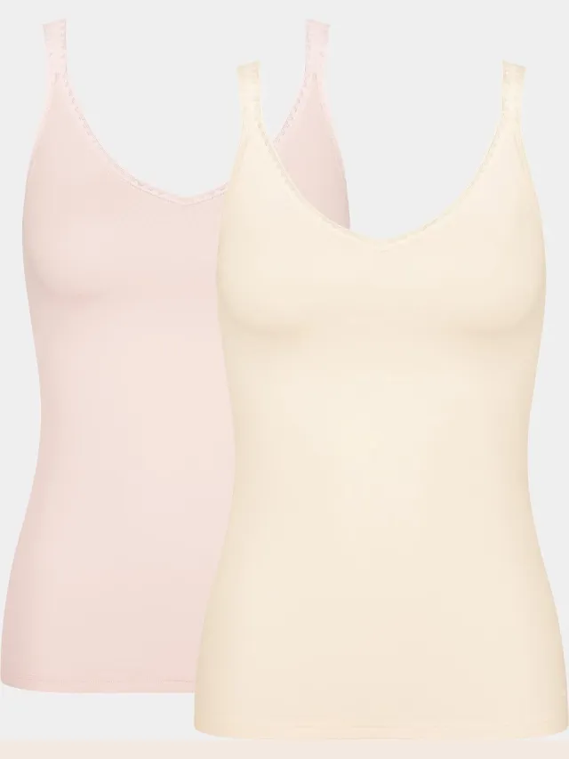 Sloggi Dames 2-Pack GO Shirt 10207356/M003-S creme,rose