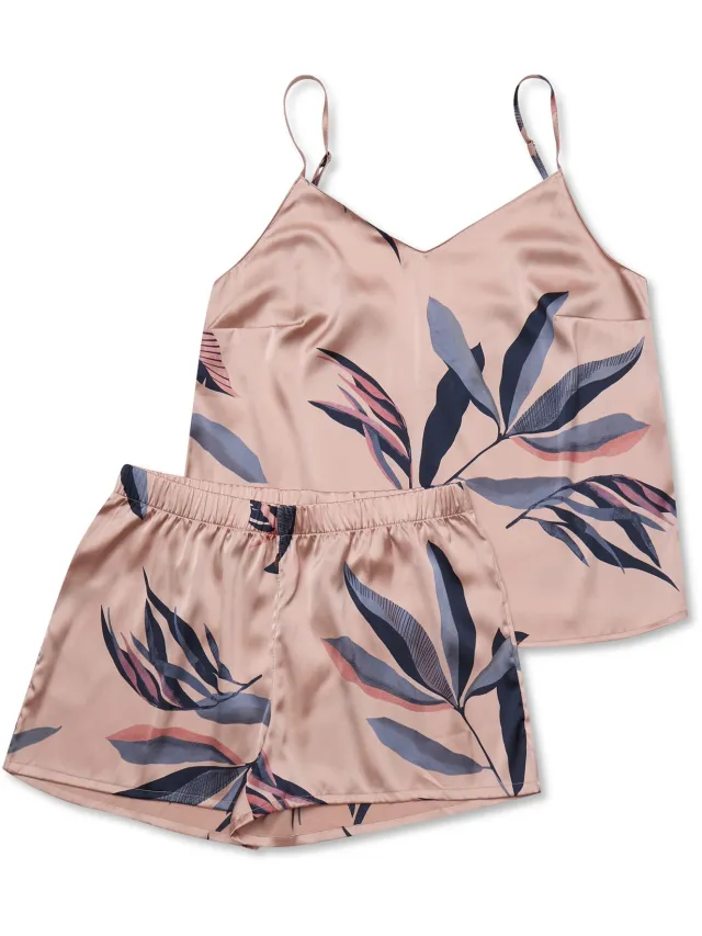 ESOTIQ Jane - Pyjamaset - Oudroze - Satijn - Korte broek