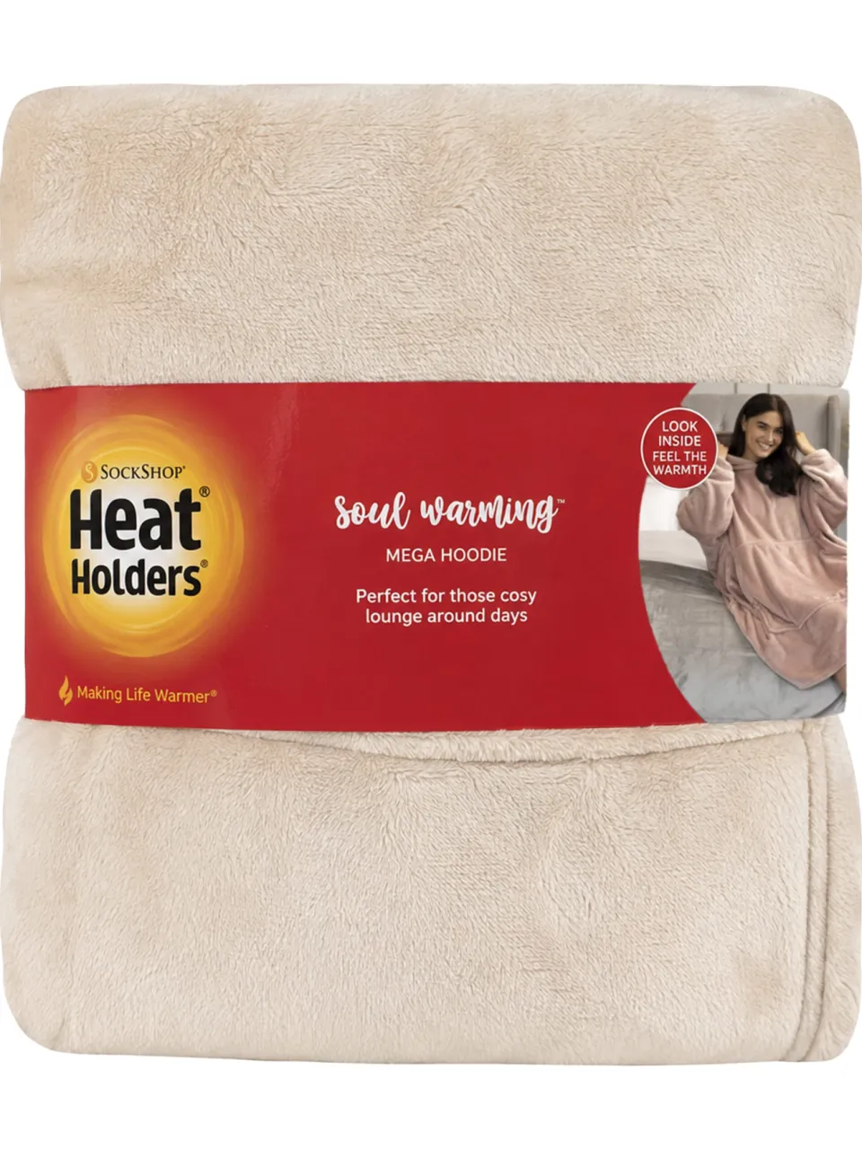 Heat Holders Warme Fleece Oversized Dekbed Hoodie - Extra Lange Snoodie voor Extra Gezelligheid beige, foto 2