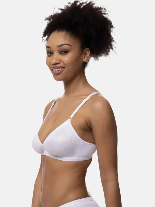 Dorina Niet voorgevormde Bh zonder beugel - Tiffany - Bralette met sluiting - Katoen - 75B - Zwart