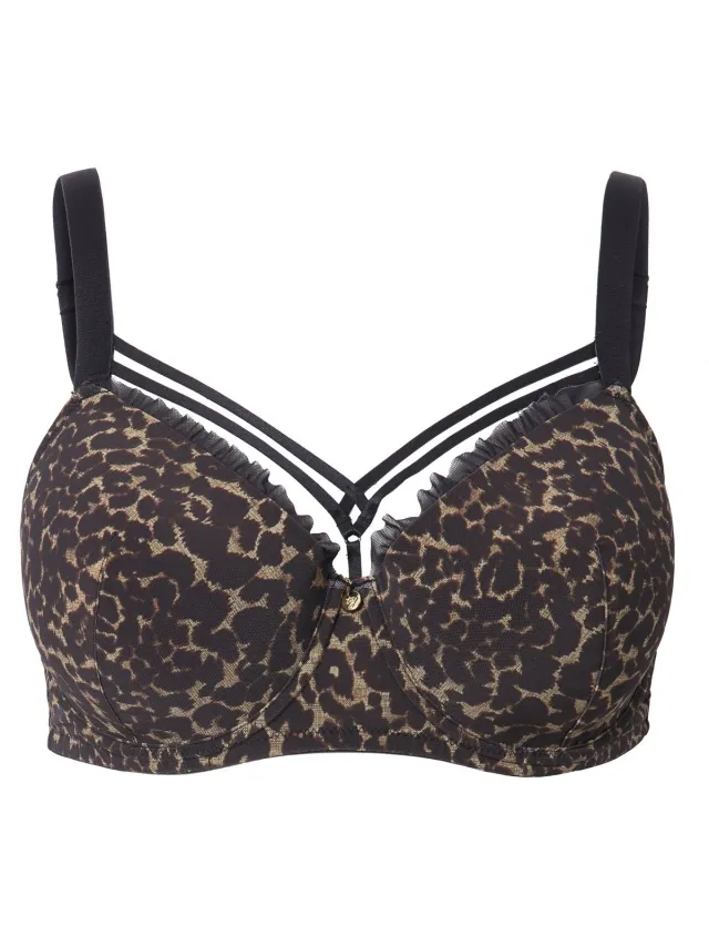 TruYou Dames - TruYou beugelbeha zachte cups dierenprint - Zwart