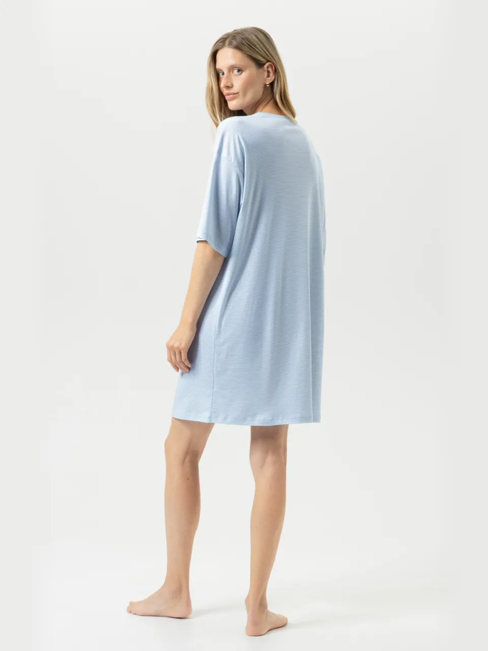 Mey Simple Stripes nachthemd lichtblauw blauw, foto 4