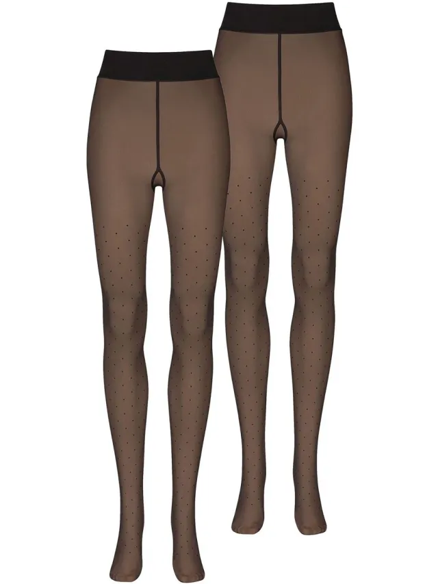 nur die Feinstrumpfhose Warm & Transparent Print Punktedesign