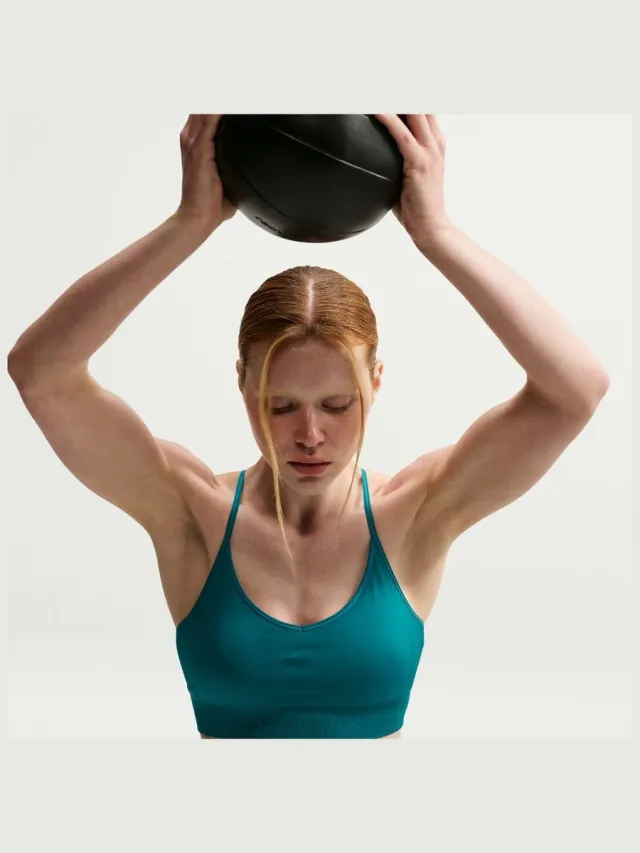 Nike Pro Seamless sportbeha blauw
