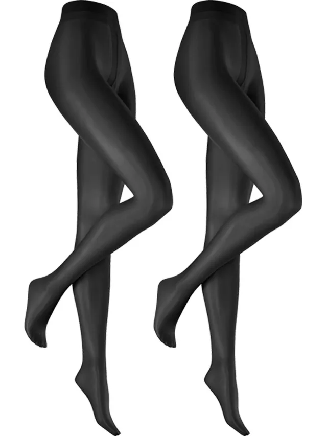 Hudson Simply Shine 15 2-pack panty dames – 15 denier – glanzend – Black Zwart