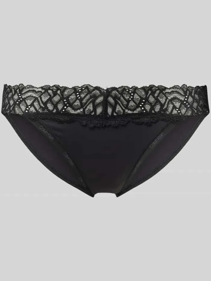 Calvin Klein Slip met kanten details Zwart