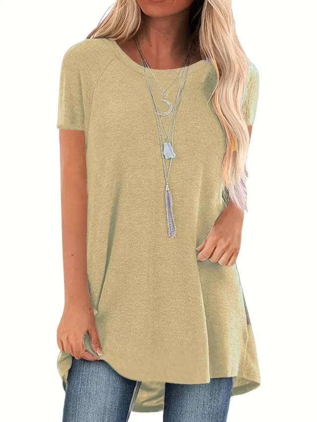 Currero Topje Dames - Top Kleding - Shirt - Blouse - Kort - Volwassen - Khaki