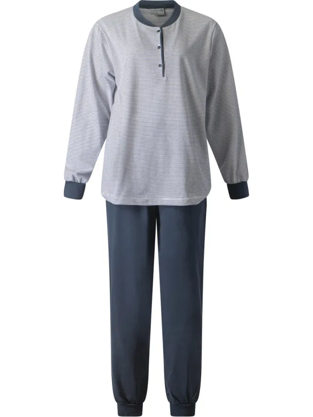 Lunatex dames pyjama 124246 - all season - navy stripe
