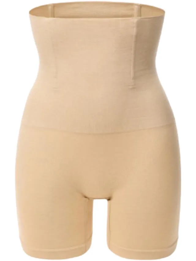 Scoby Shapewear - Corrigerend Ondergoed - High Waist - Corrigerende Boxer - Shapewear Shorts - Beige Beige/Creme