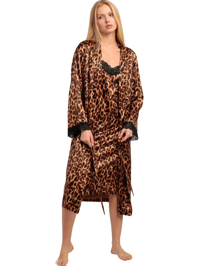 Admas Lange negligé Skin Luxe pyjama-set