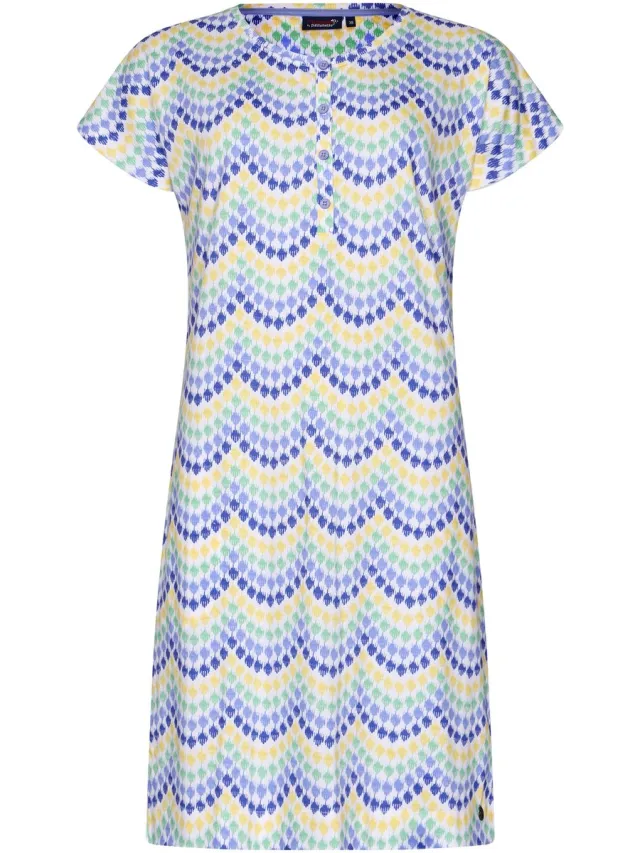 Rebelle Dames Nachthemd Rebelle - Ikat - Bio Katoen wit