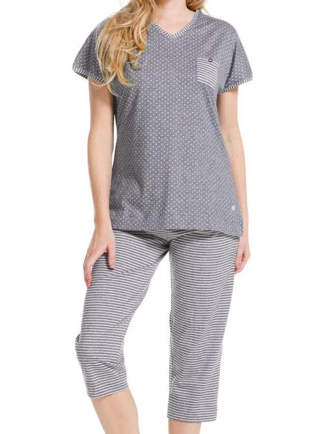 Pastunette Pyjamaset Pastunette - Dots and Stripes - Blauw - Katoen