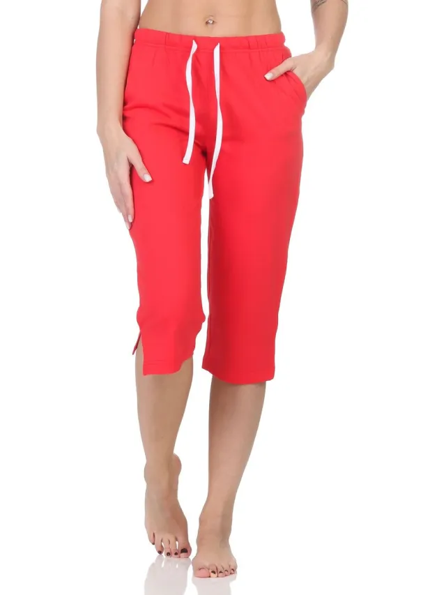 Normann Dames pyjama Capri broek 3/4 lengte - Mix & Match - perfect te combineren pink