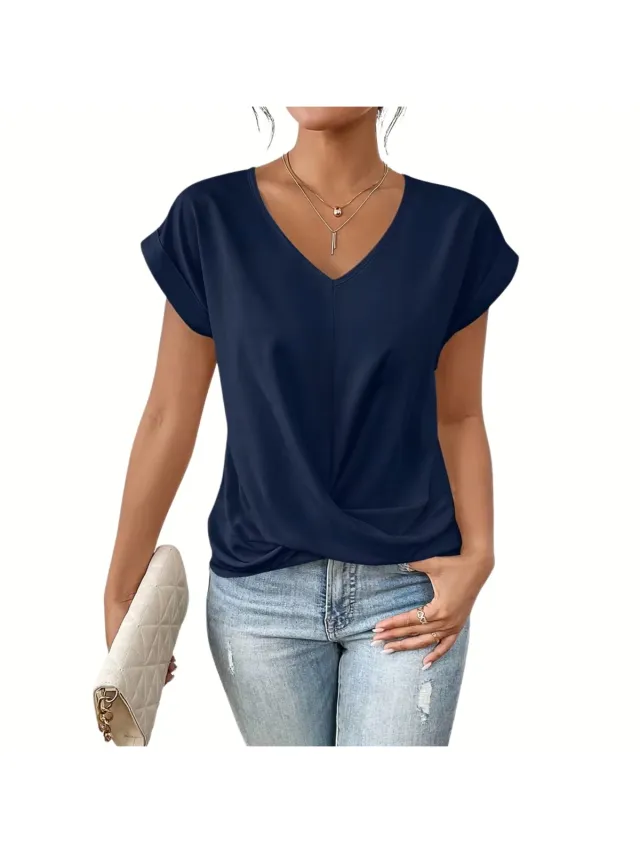 Currero Topje Dames - Top Kleding - Shirt - Blouse - Kort - Volwassen - Blauw