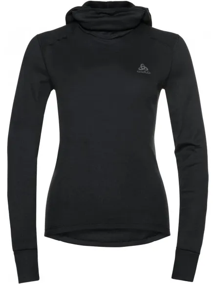 Odlo BL Top With Facemask Active Warm Eco shirt zwart