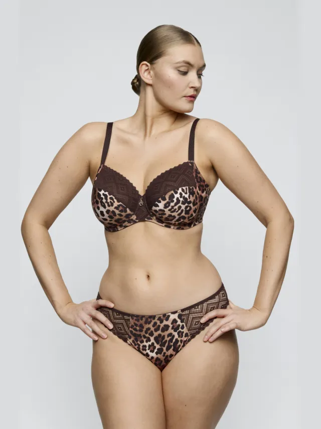PrimaDonna Twist Giganni string met panterprint - bruin/beige