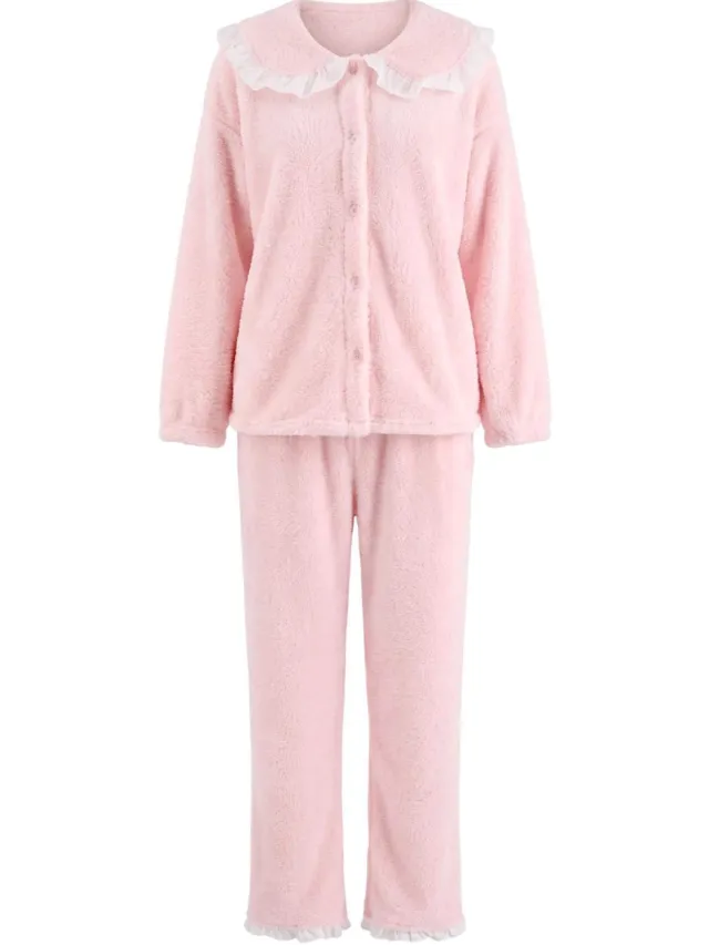 Trendyol TRENDYOLMİLLA Dames 2-pack Roze Effen Driekwart mouw Loungewear Regular fit Pyjama- Sets
