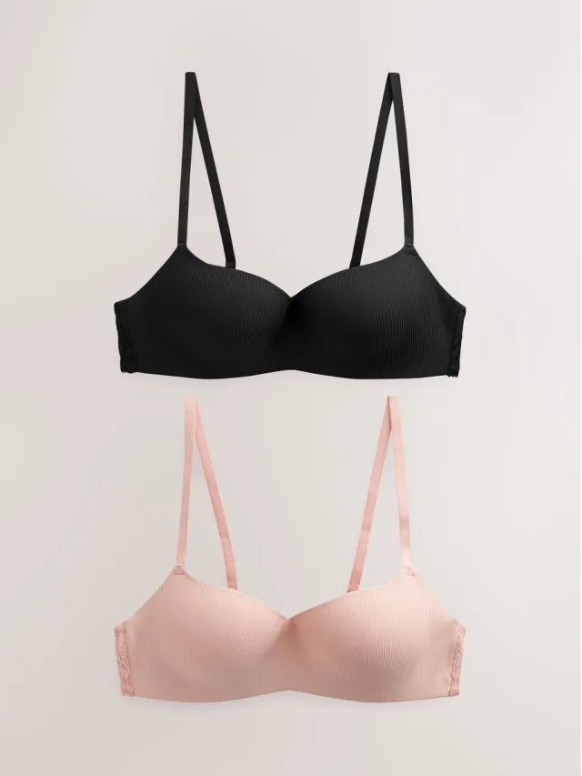 Next Dames - Set van 2 Ultimate Comfort beha's met lichte vulling zonder beugel - Zwart Black/Pink
