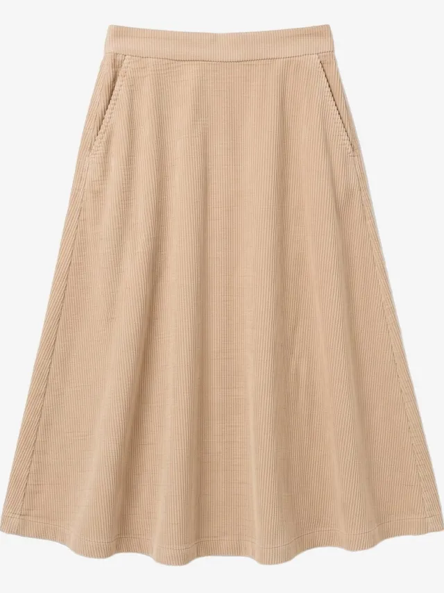 KnowledgeCotton Apparel dames vegan Rok Corduroy Lichtgrijs