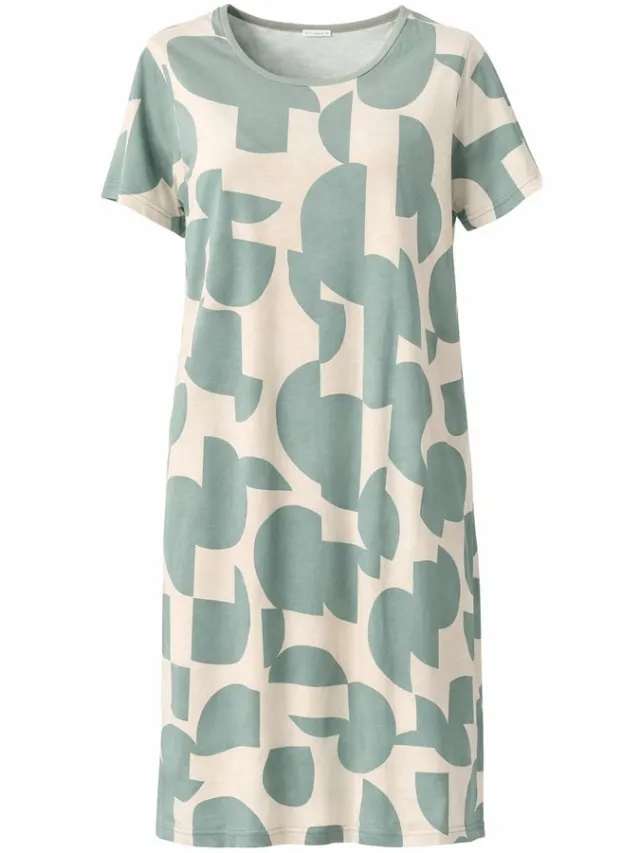 Comtessa Ascafa - Dames Nachthemd Deluxe - Modal - Sage/Offwhite print Sage, Offwhite