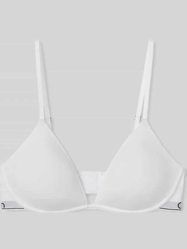 Calvin Klein bh van katoenstretchmix met logo in band wit, foto 2