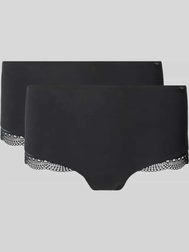 SKINY Broek met gehaakt kant, model 'Classic Cotton' Zwart