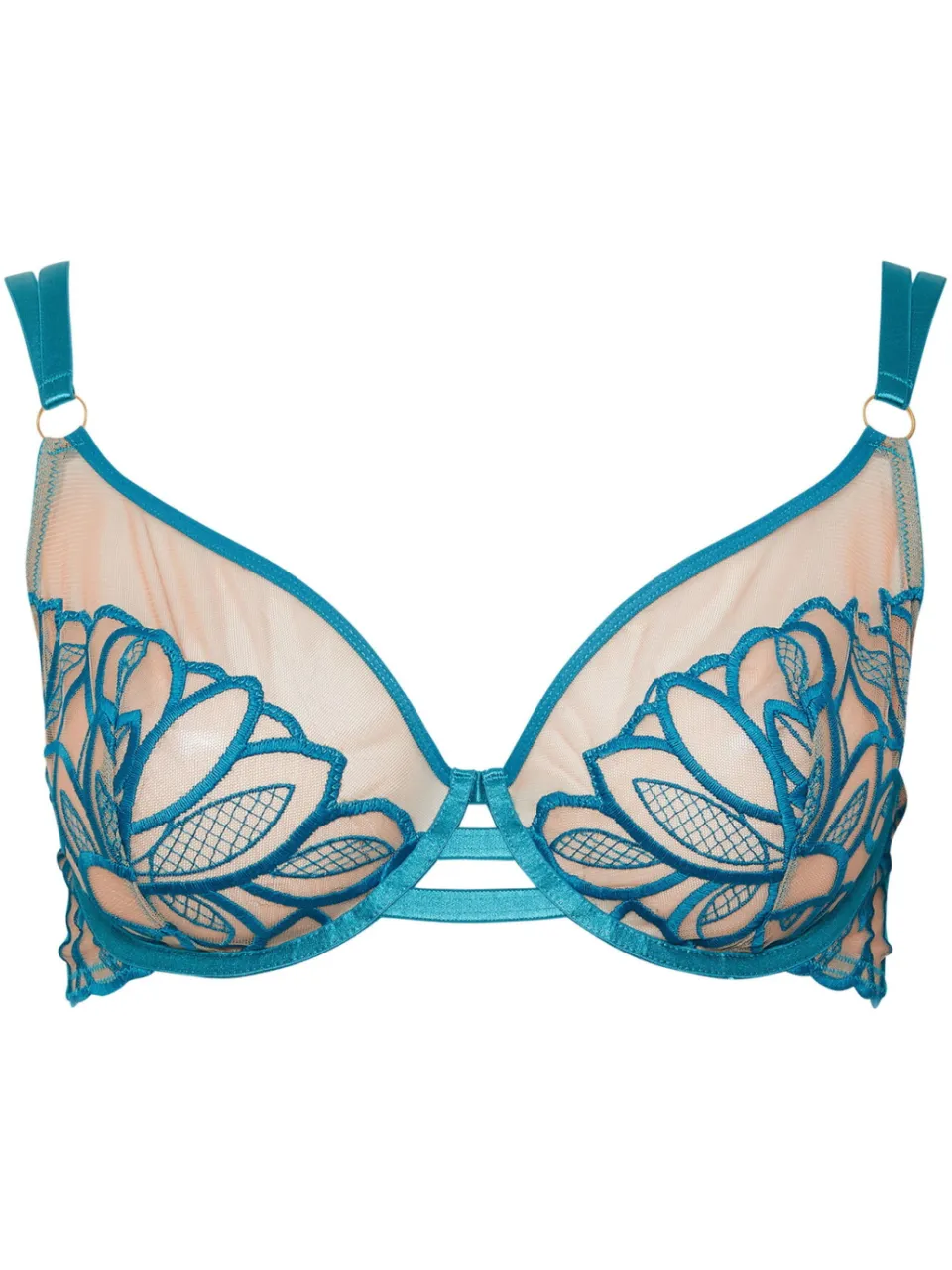 Playful Promises Yours Tealgroene Bh Met Beugel En Borduurwerksize blauw, foto 2