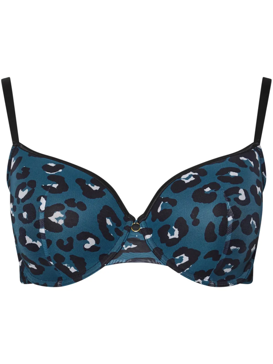 Yours Tshirt Bh Met Mesh En Dierenprint In Blauwgroen/Zwart, foto 2