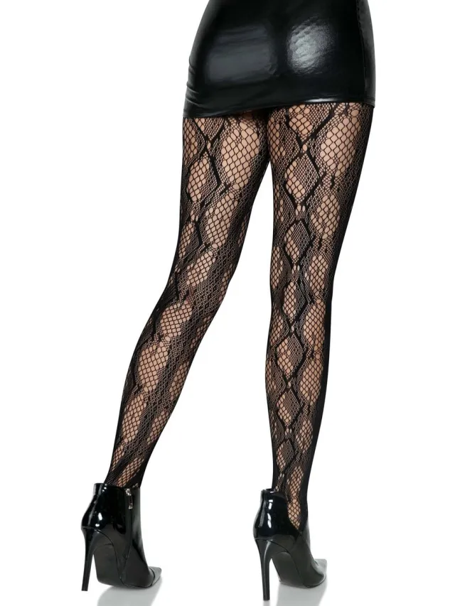 Leg Avenue Python net tights ["Zwart"]
