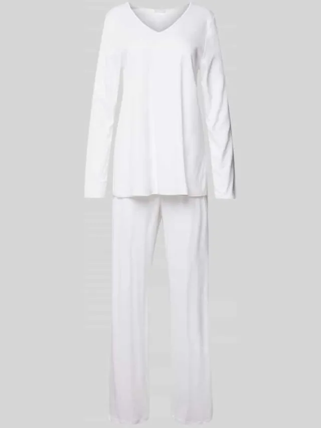 Hanro Pyjama met V-hals Wit