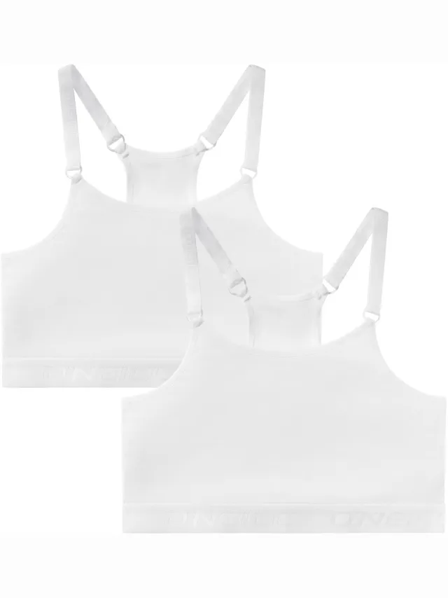 O'Neill Dames Short Top Bralette 2-Pack Effen Wit