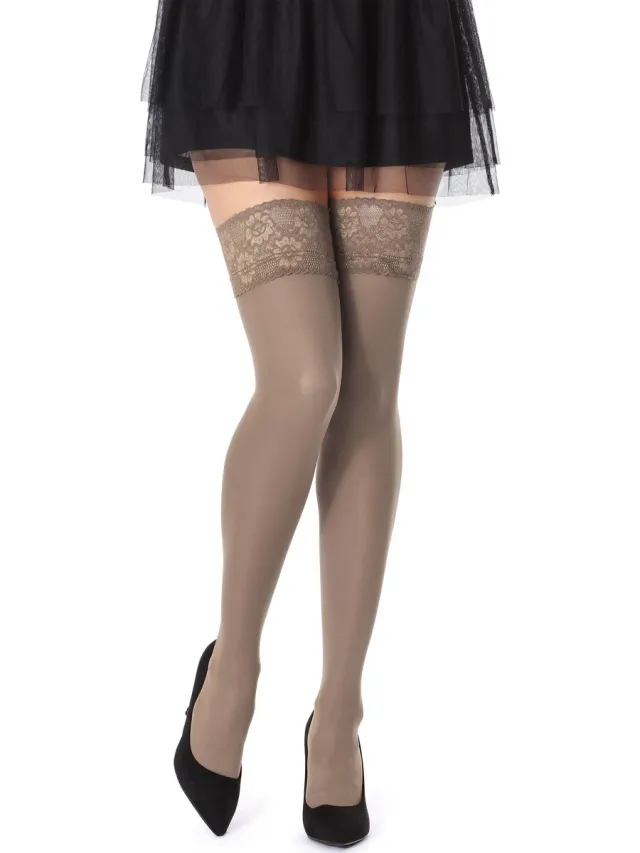 Bellivalini Dames Hold-Up Kousen - 40 Denier - licht glanzend - elastisch - Polyamide - BLV-FI-1004 - Rookachtig