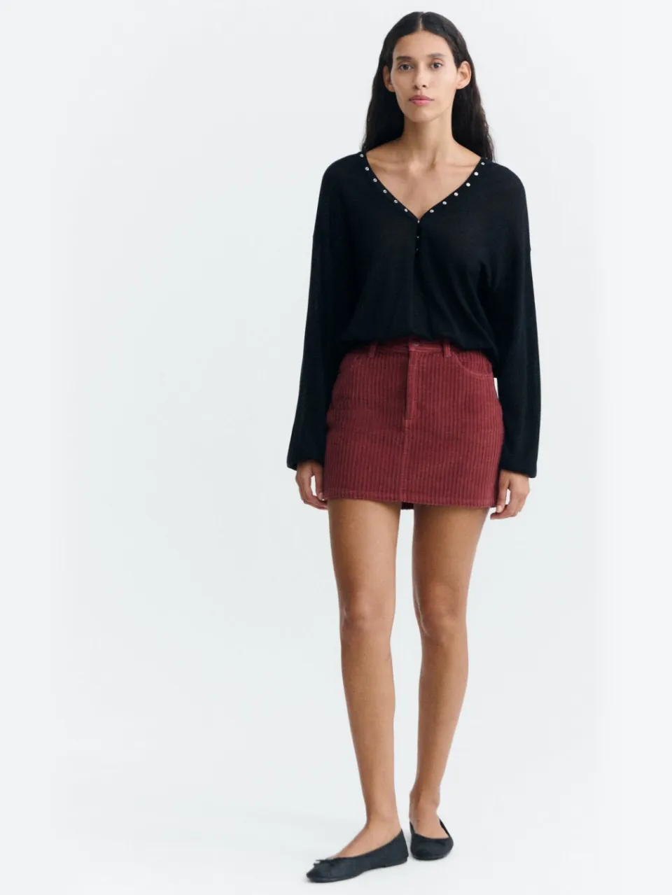 thinking mu dames vegan Minirok Kimmy Rood Corduroy