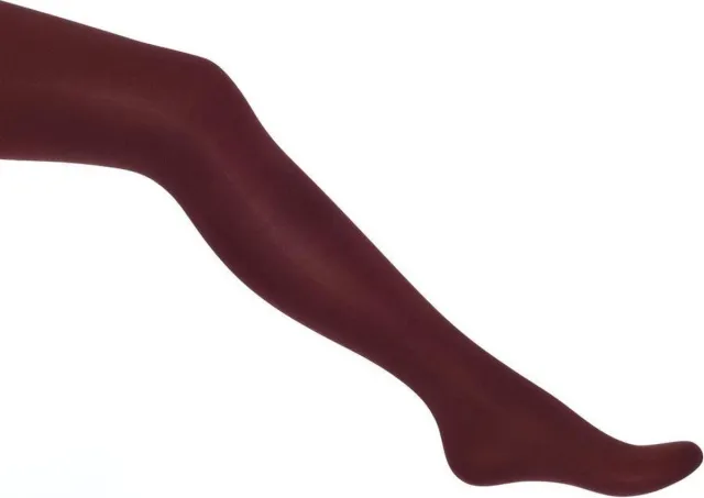 Bonnie Doon Dames - Panty's - Basic Opaque Tights - Donker Rood/Bordeaux - S (36/38)