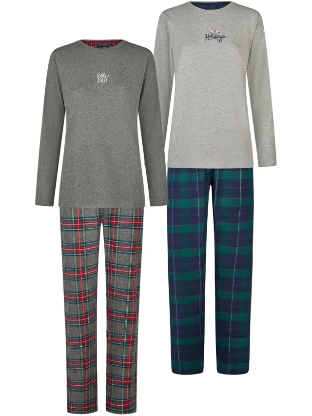 happy shorts Vrouwen Pyjama Christmas Grijs