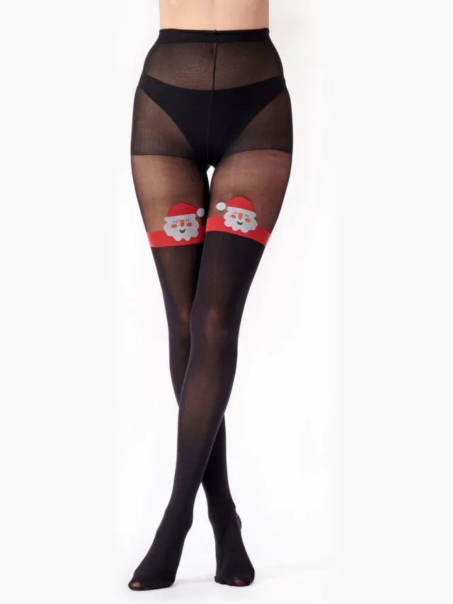 Pretty Polly Panty - Kerst - Christmas - Sneeuwman - Snowman - Mock Hold Up - One Size - Zwart/Mix