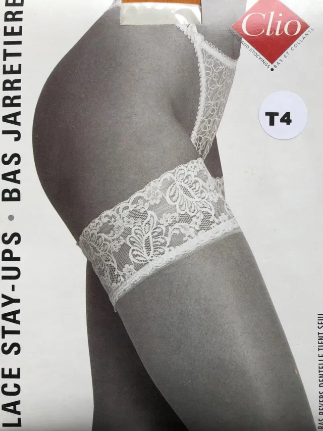 Clio Hold Ups - Hold Up Kousen - Bruids Hold Ups - Bruids Hold Up Kousen - Kanten Boord - Sexy Chic - 15 Den. - T4 - Large - Ivory Ivoor