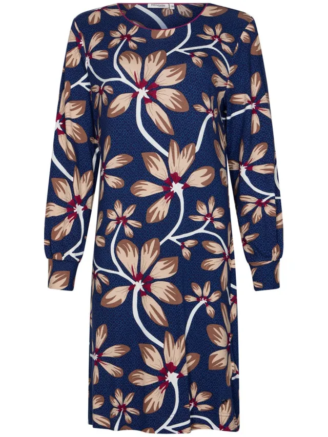 Pastunette Premium - Nachthemd - Midnight Bloom - Viscose - Blauw