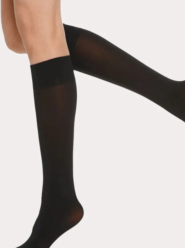 Pretty Polly Kniekousje - Opaque - 60 Den. Opaque Kniekousje - One Size - Zwart - 2 Paar - Voordeelverpakking