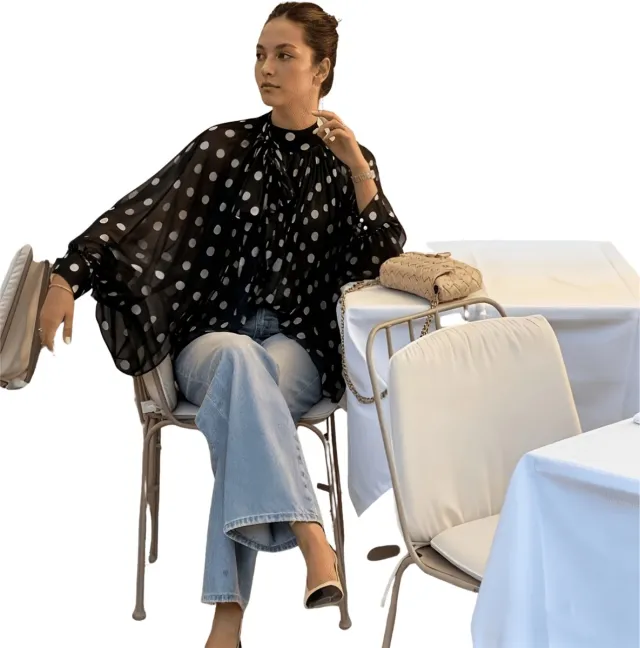 Currero Topje Dames Polkadots - Mouwloze Top - Singlet - Kleding - Shirt - Blouse - Kort - Volwassen - Zwart