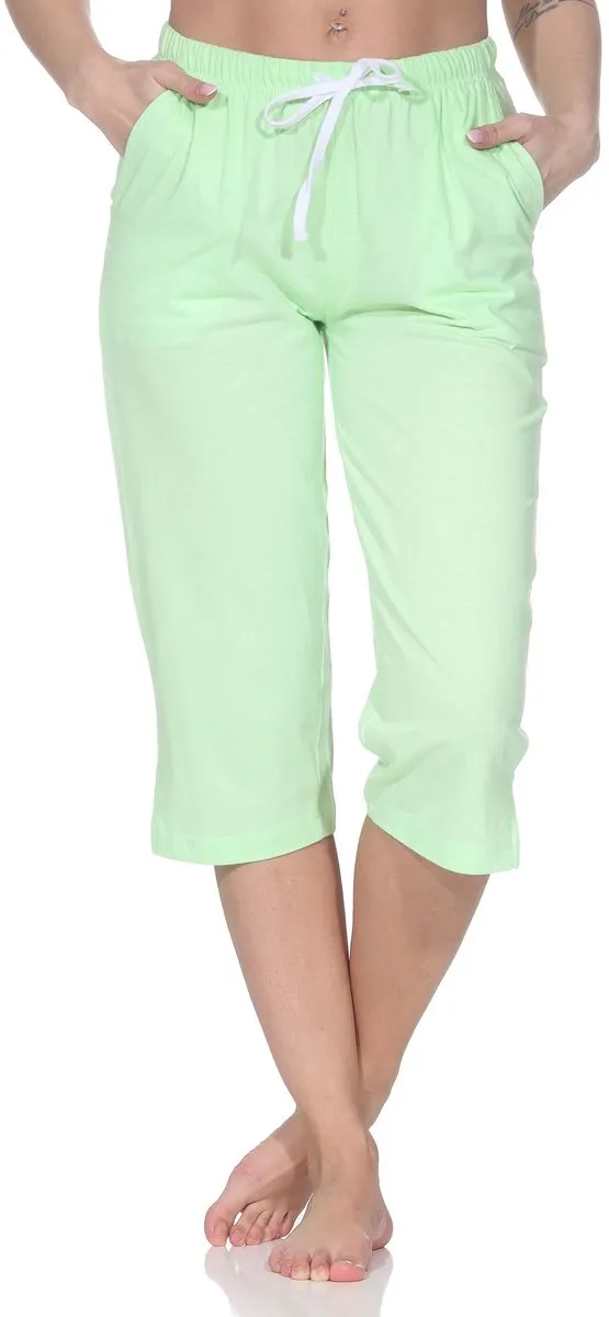 Normann Dames pyjama Capri broek 3/4 lengte - Mix & Match - perfect te combineren grün