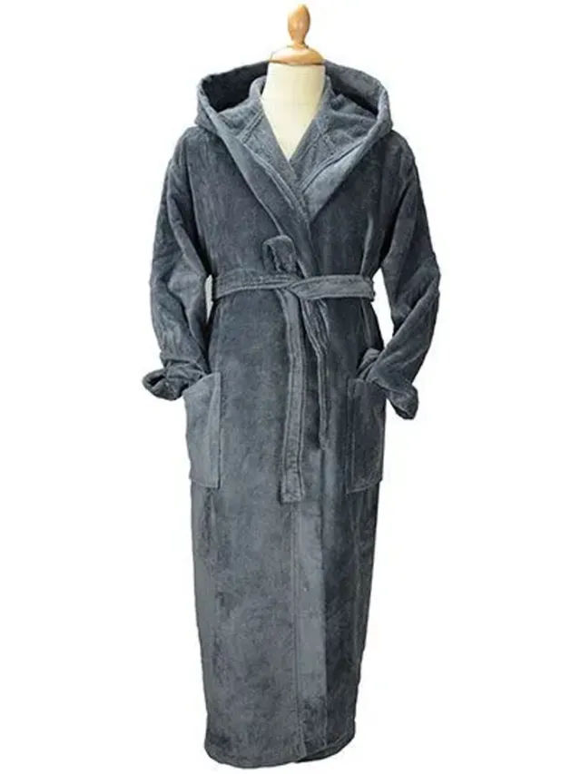 ARTG Dames/Dames Deluxe badjas met capuchon (Donkergrijs)