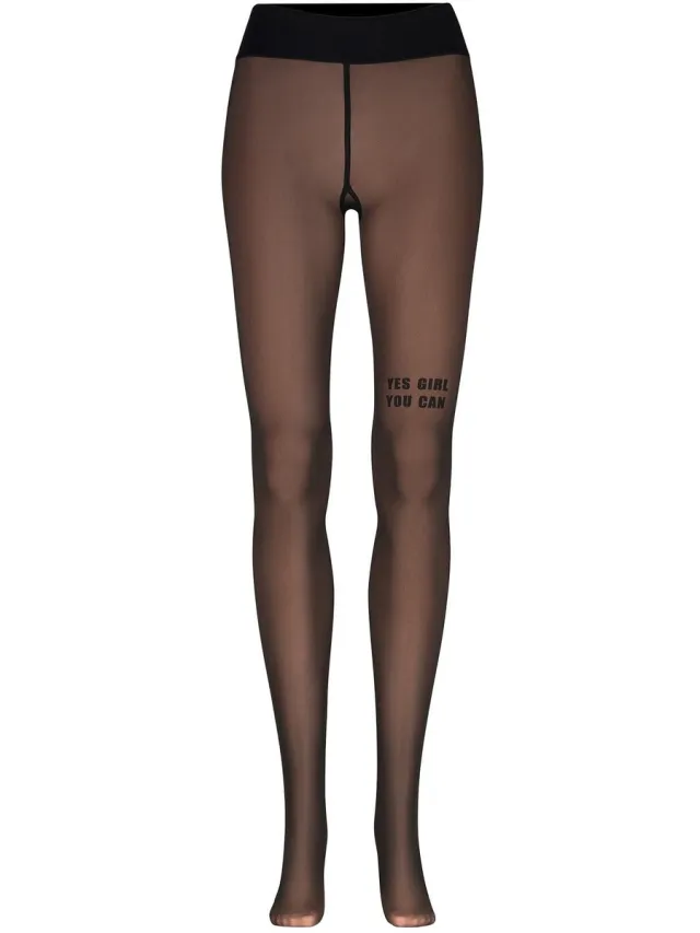 nur die Feinstrumpfhose Strumpfhose warm & transparent strapazierfähig 80 DEN Print YESGIRL YOU CAN