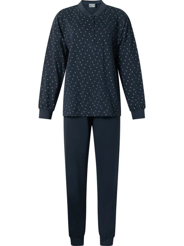 Lunatex dames pyjama - Porto Leaf - marine Marine, leaf