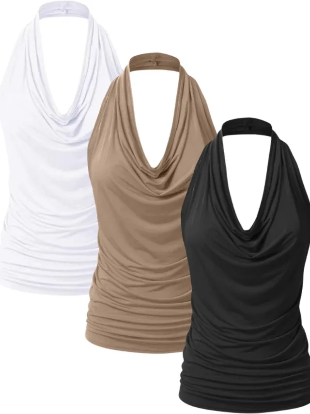 Livano Topje Dames - Kleding - Shirt - Blouse - Kort - Volwassen - 3 Pcs - Gemengd