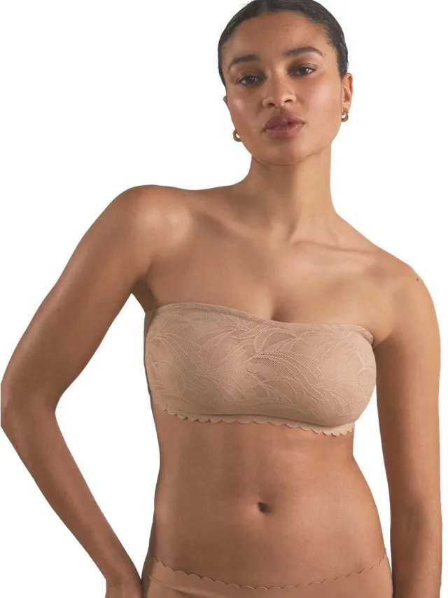Next Dames - Kanten bandeaubeha met geschulpte rand - Huidkleur Praline Nude