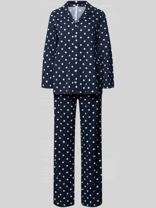 LOUIS & LOUISA pyjama in all-over look Donkerblauw
